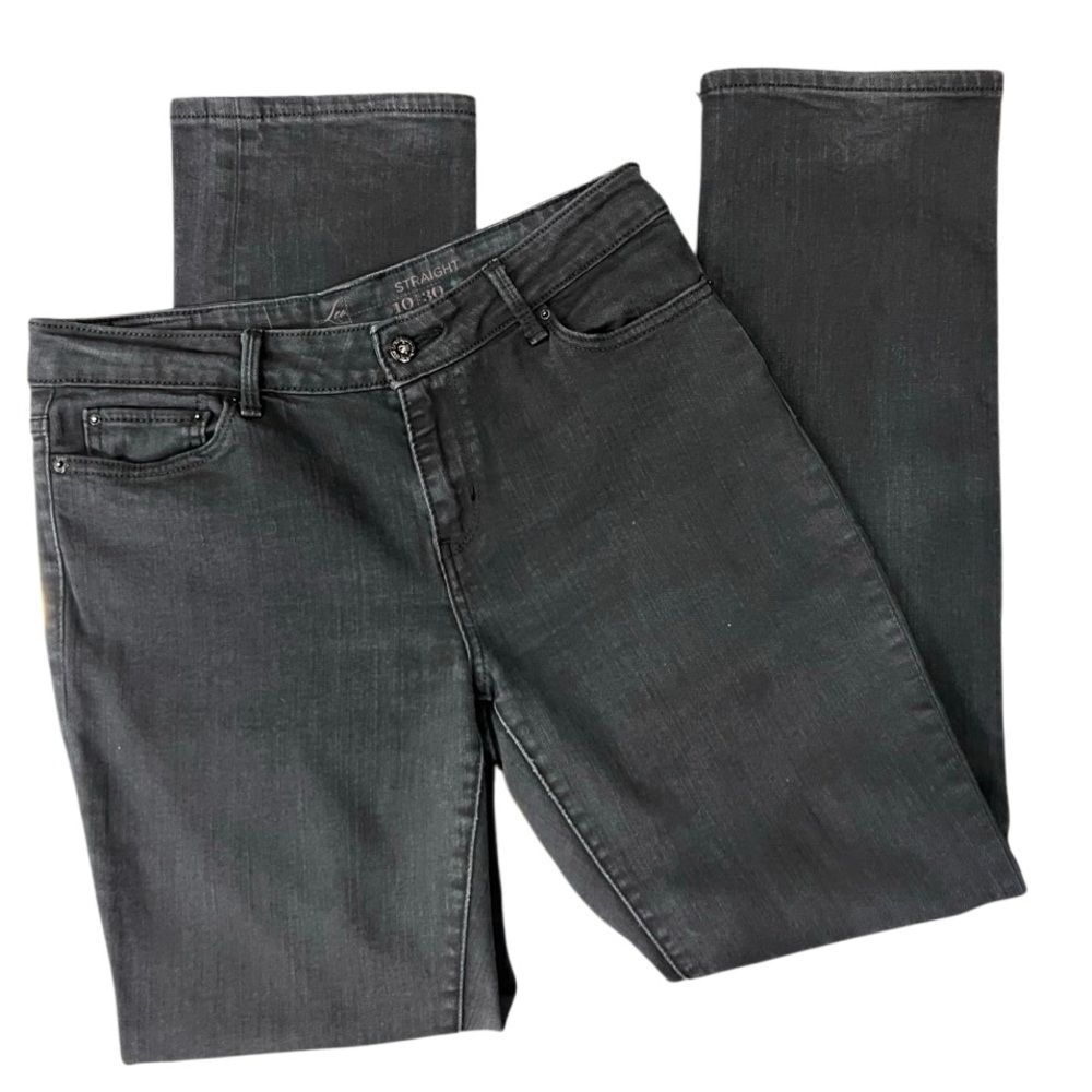 Levi’s Straight leg High-Rise Black Wash Denim Size 10/30